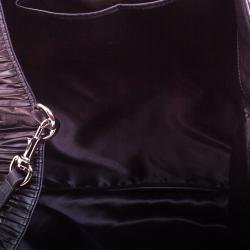 Pre Owned Valentino Black Ruffle Nappa Leather XL Petale Rose Tote