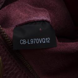 Pre Owned Valentino Burgundy Leather Medium Rockstud Tote