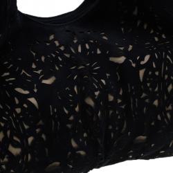 Pre Owned Valentino Black Suede and Python Nuage Bow Tote