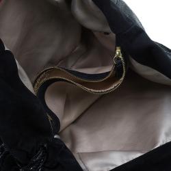 Pre Owned Valentino Black Suede and Python Nuage Bow Tote