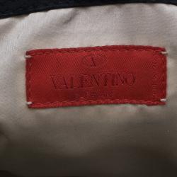 Pre Owned Valentino Black Suede and Python Nuage Bow Tote