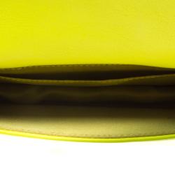 Pre Owned Valentino Neon Green Leather Crossbody Bag