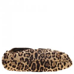 Pre Owned Valentino Leopard Print Calf Hair Bow Shoulder Bag