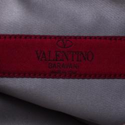 Pre Owned Valentino Bronze Leather Bow Clutch