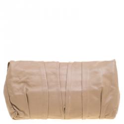 Pre Owned Valentino Beige Leather Bow Clutch