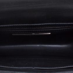 Pre Owned Valentino Black Leather Rockstud Medium Glam Lock Flap Bag