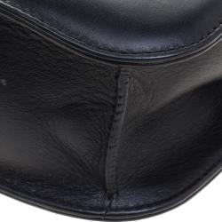 Pre Owned Valentino Black Leather Rockstud Medium Glam Lock Flap Bag