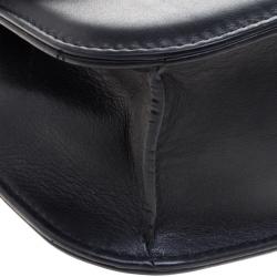 Pre Owned Valentino Black Leather Rockstud Medium Glam Lock Flap Bag