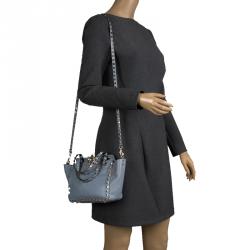 Pre Owned Valentino Light Blue Leather Rockstud Mini Tote