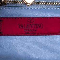 Pre Owned Valentino Light Blue Leather Rockstud Mini Tote