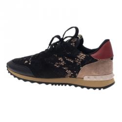 Pre Owned Valentino Black “Macramé Lace” Sneakers Size 41