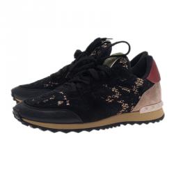 Pre Owned Valentino Black “Macramé Lace” Sneakers Size 41