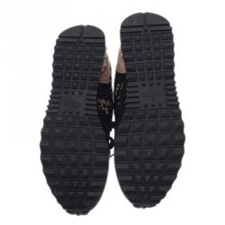 Pre Owned Valentino Black “Macramé Lace” Sneakers Size 41