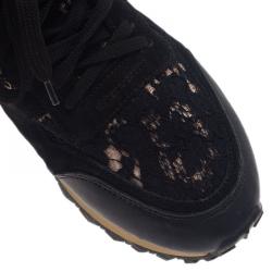 Pre Owned Valentino Black “Macramé Lace” Sneakers Size 41