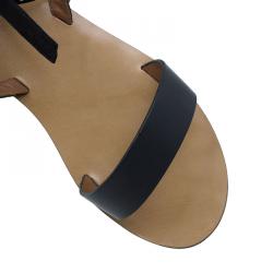 Pre Owned Valentino Black Studded Suede and Leather Teodora Gladiator Sandals Size 36.5