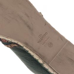 Pre Owned حذاء فالنتينو جلد إسبادريه مزخرف مقاس 38