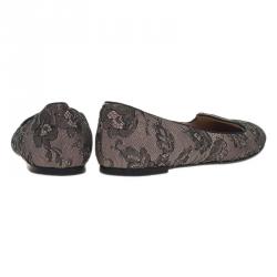 مملوكة مسبقًا Valentino Grey Lace Smoking Slippers Size 39.5