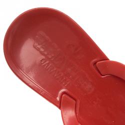 Pre Owned Valentino Red Jelly Bow Detail Thong Sandals Size 36