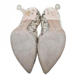 Pre Owned Valentino Two Tone Water snake and PVC Pointed Toe Pumps Size 39