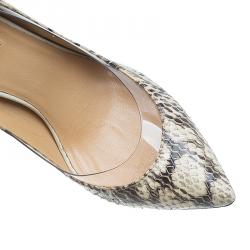 Pre Owned Valentino Two Tone Water snake and PVC Pointed Toe Pumps Size 39