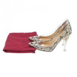 Pre Owned Valentino Two Tone Water snake and PVC Pointed Toe Pumps Size 39