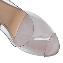 Pre Owned Valentino PVC Rockstud Slingback Wedge Sandals Size 40