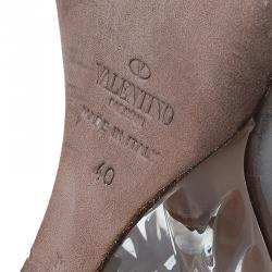 Pre Owned Valentino PVC Rockstud Slingback Wedge Sandals Size 40