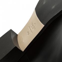 Pre Owned حذاء بوت فالنتينو أسكوت جلد أسود رباط معقود لمنتصف الساق مقاس 39.5