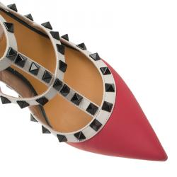 Pre Owned Valentino Multicolor Leather Rockstud Sandals Size 37.5