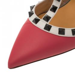 Pre Owned Valentino Multicolor Leather Rockstud Sandals Size 37.5