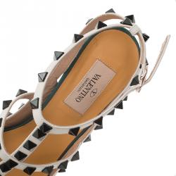 Pre Owned Valentino Multicolor Leather Rockstud Sandals Size 37.5