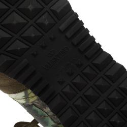Pre Owned Valentino Multicolor Camo Butterfly Printed Rockrunner Sneakers Size 40