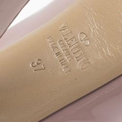 Pre Owned Valentino Tri Color Patent Criss Cross Platform Slingback Sandals Size 37