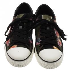 Pre Owned Valentino Multicolor Camubutterfly Embroidered Sneakers Size 36