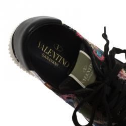 Pre Owned Valentino Multicolor Camubutterfly Embroidered Sneakers Size 36