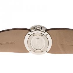 Pre Owned Valentino Red Stainless Steel and Leather Signature Women's Wristwatch 36MM