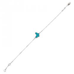 مملوكة مسبقًا Van Cleef & Arpels Sweet Alhambra Butterfly Turquoise White Gold Bracelet