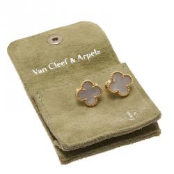 مملوكة مسبقًا Van Cleef & Arpels Vintage Alhambra Mother of Pearl Yellow Gold Clip Earrings