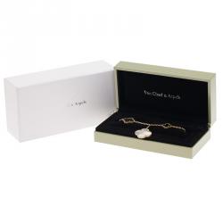 Pre Owned Van Cleef & Arpels Magic Alhambra Mother of Pearl and Onyx Yellow Gold Bracelet