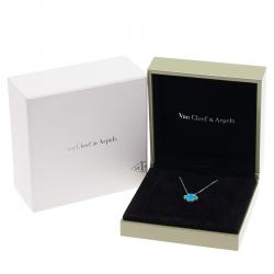 Pre Owned عقد فان كليف آند اربلز فنتيدج ألهامبرا بقلادة تركواز وذهب أبيض