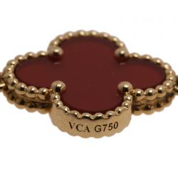 Pre Owned أسورة فان كليف آند اربلز فينتدج ألهامبرا 5 عقيق أحمر ذهب أصفر