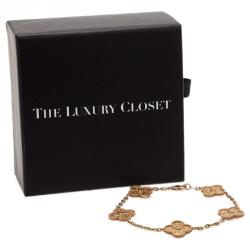 Pre Owned أسورة فان كليف أند أربلز كلاسيكية ألهامبرا 5 حليات عقيق ذهب وردي