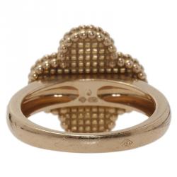 Pre Owned Van Cleef and Arpels Vintage Alhambra Onyx  Yellow Gold Ring Size 51