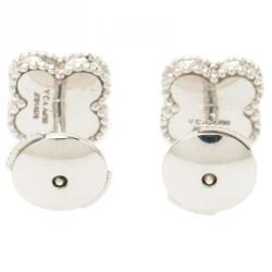 Pre Owned أقراط فان كليف آند اربلز سويت ألهامبرا صدف ذهب أبيض