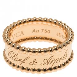 مملوكة مسبقًا Van Cleef & Arpels Perlee Signature Rose Gold Ring Size 51