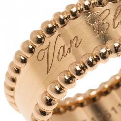 مملوكة مسبقًا Van Cleef & Arpels Perlee Signature Rose Gold Ring Size 51