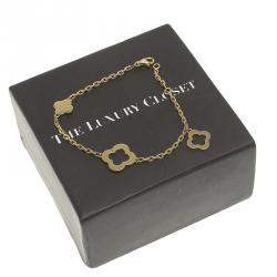 Pre Owned سوار فان كليف آند اربلز ذهب أصفر 3 أيقونات بيزنطين الهامبرا