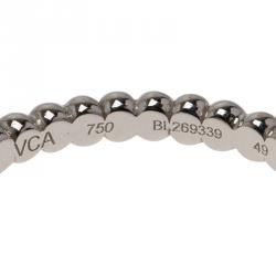 Pre Owned Van Cleef & Arpels Perlee Pearls of Gold White Gold Ring Size 49