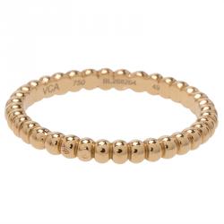 Pre Owned Van Cleef & Arpels Perlee Pearls of Gold Rose Gold Ring Size 49