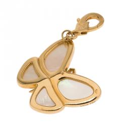 Van Cleef & Arpels Butterfly Diamond Mother of Pearl Gold Charm